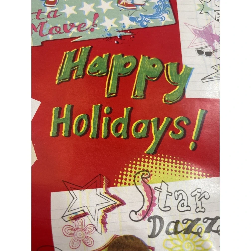 4 Sheet Holiday Vintage High School Muscial Collectible Wrapping Paper Christmas